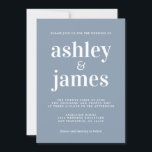 Eenvoudige chique typografie Dusty Blue Wedding Kaart<br><div class="desc">Eenvoudige en chique bruiloft uitnodiging heeft witte stijlvolle, elegante en moderne typografie op een stoffige blauwe achtergrond. Voeg gewoon uw trouwgegevens toe. Exclusief voor u ontworpen door Happy Dolphin Studio. Als u hulp of bijpassende producten nodig hebt, neem dan contact met ons op via happydolphinstudio@outlook.com. We helpen je graag om...</div>