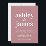 Eenvoudige chique typografie Dusty Roos bruiloft Kaart<br><div class="desc">Eenvoudige en chique bruiloft uitnodiging beschikt over witte stijlvolle, elegante en moderne typografie op een stoffige rozen achtergrond. Voeg gewoon uw trouwgegevens toe. Exclusief voor u ontworpen door Happy Dolphin Studio. Als u hulp of bijpassende producten nodig hebt, neem dan contact met ons op via happydolphinstudio@outlook.com. We helpen je graag...</div>