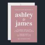Eenvoudige chique typografie Dusty Roos bruiloft Kaart<br><div class="desc">Eenvoudige en chique bruiloft uitnodiging beschikt over witte stijlvolle, elegante en moderne typografie op een stoffige rozen achtergrond. Voeg gewoon uw trouwgegevens toe. Exclusief voor u ontworpen door Happy Dolphin Studio. Als u hulp of bijpassende producten nodig hebt, neem dan contact met ons op via happydolphinstudio@outlook.com. We helpen je graag...</div>