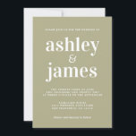 Eenvoudige chique typografie Sage Groene bruiloft Kaart<br><div class="desc">Eenvoudige en chique bruiloft uitnodiging beschikt over witte stijlvolle, elegante en moderne typografie op een wijze groene achtergrond. Voeg gewoon uw trouwgegevens toe. Exclusief voor u ontworpen door Happy Dolphin Studio. Als u hulp of bijpassende producten nodig hebt, neem dan contact met ons op via happydolphinstudio@outlook.com. We helpen je graag...</div>