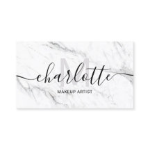 Eenvoudige chique witte marmeren naam make-up logo