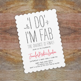 Eenvoudige chique zwart-wit echtscheidingsfeest ty kaart