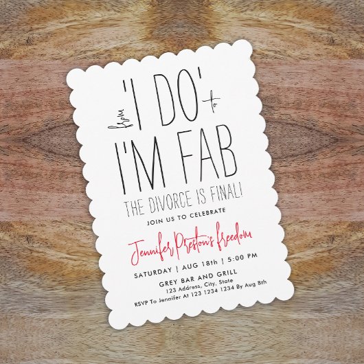 Eenvoudige chique zwart-wit echtscheidingsfeest ty kaart