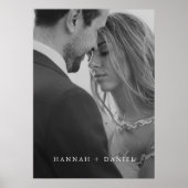 Eenvoudige chique zwart-wit foto bruiloft Welkom Poster (Voorkant)