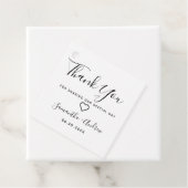 Eenvoudige chique zwart wit modern dank u bruiloft bedankjes labels (In situ)