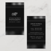 Eenvoudige chique zwarte minimalist visitekaartje (Voorkant / Achterkant)