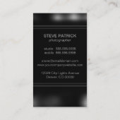 Eenvoudige chique zwarte minimalist visitekaartje (Achterkant)