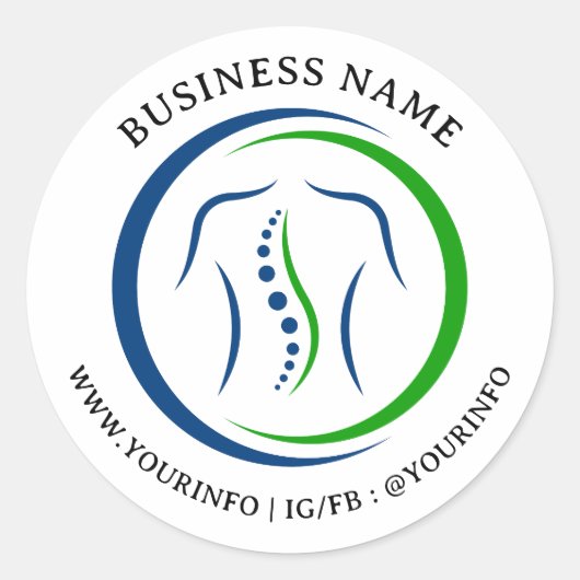 Eenvoudige Chiropractor Logo Sticker (Voorkant)