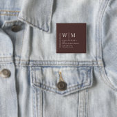 Eenvoudige Chocolade Bruine Beige Formele Gebeurte Vierkante Button 5,1 Cm (In situ)