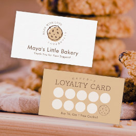 Eenvoudige chocoladekoek logo bakkerij loyaliteit visitekaartje