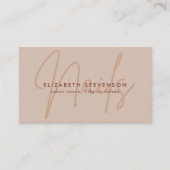 Eenvoudige Chocolate Brown Script Nail Artist QR C Visitekaartje (Voorkant)