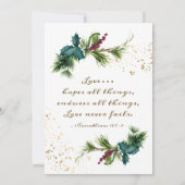 Eenvoudige Christelijke bruiloft met goudpulsen Kaart (Achterkant)