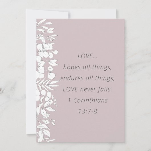 Eenvoudige Christelijke bruiloft met witte ketting Kaart (Achterkant)