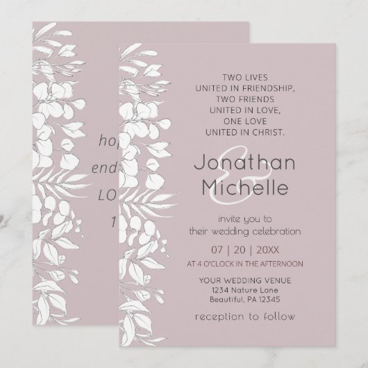 Eenvoudige Christelijke bruiloft met witte ketting Kaart (Voorkant / Achterkant)