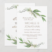 Eenvoudige Christelijke bruiloft van Elegant Flora Kaart (Voorkant / Achterkant)