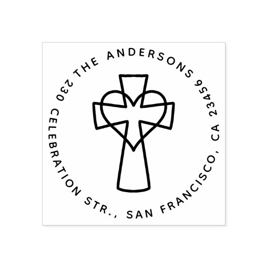 Eenvoudige Christelijke familienaam Rond Terugkeer Rubberstempel (Afrduk)