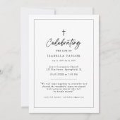 Eenvoudige Christelijke Memorial Religious Cross b Kaart (Voorkant)