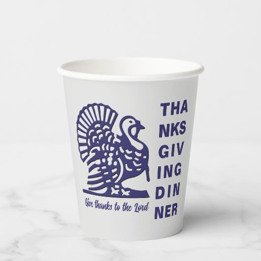 Eenvoudige Christelijke THANKSGIVING DINNER Papieren Bekers (Achterkant)