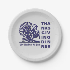 Eenvoudige Christelijke THANKSGIVING DINNER Papieren Bordje