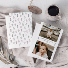 Eenvoudige Christmas Minimalist 2 Photo Holiday Ka Feestdagenkaart