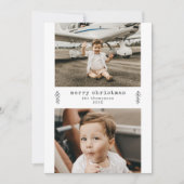 Eenvoudige Christmas Minimalist 2 Photo Holiday Ka Feestdagenkaart (Voorkant)