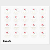 Eenvoudige Chrysanthemum Herdenking Ronde Sticker (Vel)