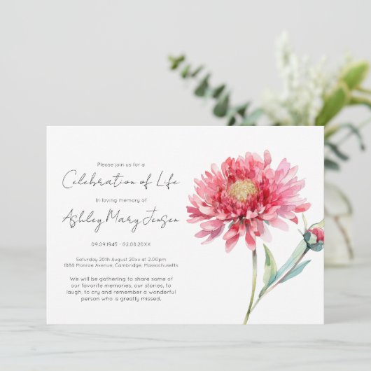 Eenvoudige Chrysanthemum Viering van het Leven Fun Kaart (Staand voorkant)