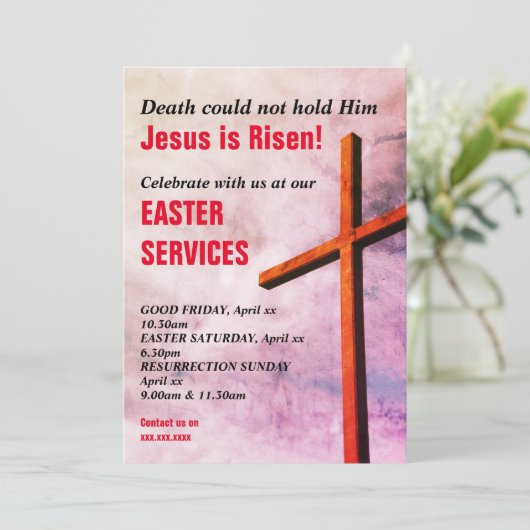 EENVOUDIGE CHURCH SERVICES | Jesus is Risen Kaart (Staand voorkant)