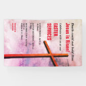 EENVOUDIGE CHURCH SERVICES | Jesus is Risen Spandoek (Horizontaal)