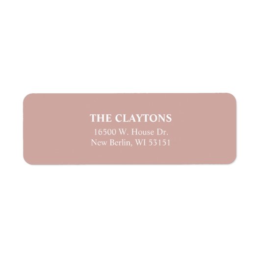 Eenvoudige Cinnamon Roos Return Address Labels (Voorkant)