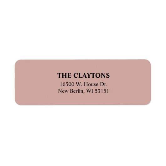 Eenvoudige Cinnamon Roos Return Address Labels (Voorkant)