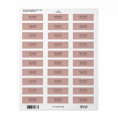 Eenvoudige Cinnamon Roos Return Address Labels (Full Sheet)
