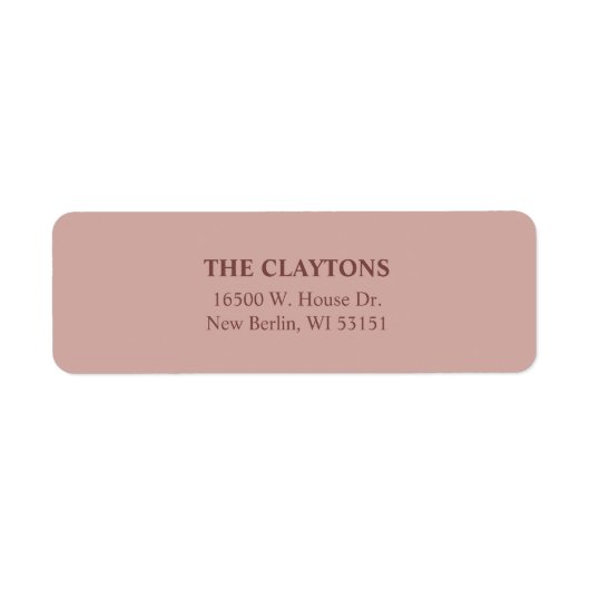 Eenvoudige Cinnamon Roos Return Address Labels (Voorkant)