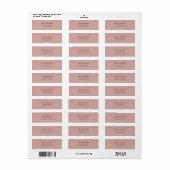 Eenvoudige Cinnamon Roos Return Address Labels (Full Sheet)