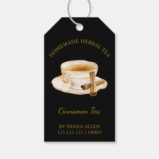 Eenvoudige Cinnamon Tea Hang Label Cadeaulabel (Voorkant)