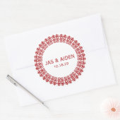 Eenvoudige Cirkel dubbelgeluk Chinese bruiloft Ronde Sticker (Envelop)