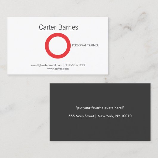 Eenvoudige cirkel in rood Visitekaartje (Voorkant / Achterkant)