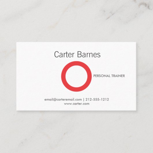 Eenvoudige cirkel in rood Visitekaartje (Voorkant)