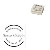 Eenvoudige Cirkel Schoon en Duidelijk Mr & Mrs Rubberstempel (Gestempeld)