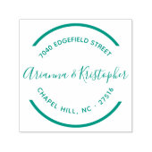 Eenvoudige Cirkel Schoon en Duidelijk Mr & Mrs Zelfinktende Stempel (Design)