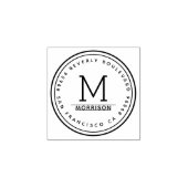 Eenvoudige cirkelrand | Retouradres Monogram Rubberstempel (Afrduk)