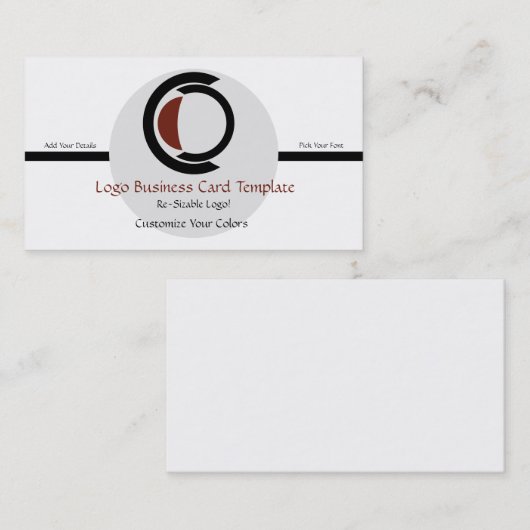 Eenvoudige cirkels en halve maan - cirkelvormige L Visitekaartje (Voorkant / Achterkant)
