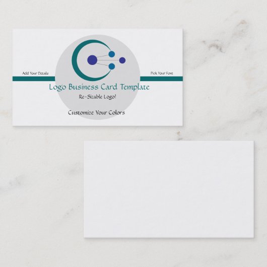 Eenvoudige cirkels en halve maan - cirkelvormige L Visitekaartje (Voorkant / Achterkant)