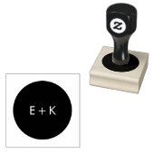 Eenvoudige cirkelvormig monogram houten stempel (Gestempeld)