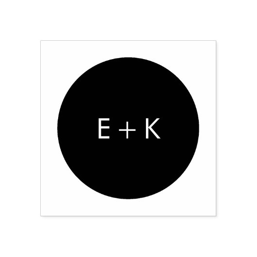 Eenvoudige cirkelvormig monogram houten stempel (Afrduk)