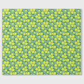 Eenvoudige citroen, groene achtergrond print. cadeaupapier (Vlak)