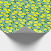 Eenvoudige citroen, groene achtergrond print. cadeaupapier (Hoek)