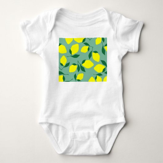 Eenvoudige citroen, groene achtergrond print. romper (Voorkant)