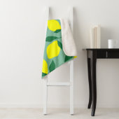 Eenvoudige citroen, groene achtergrond print. sherpa deken (In situ)