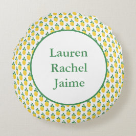 Eenvoudige citroenen rond kussen